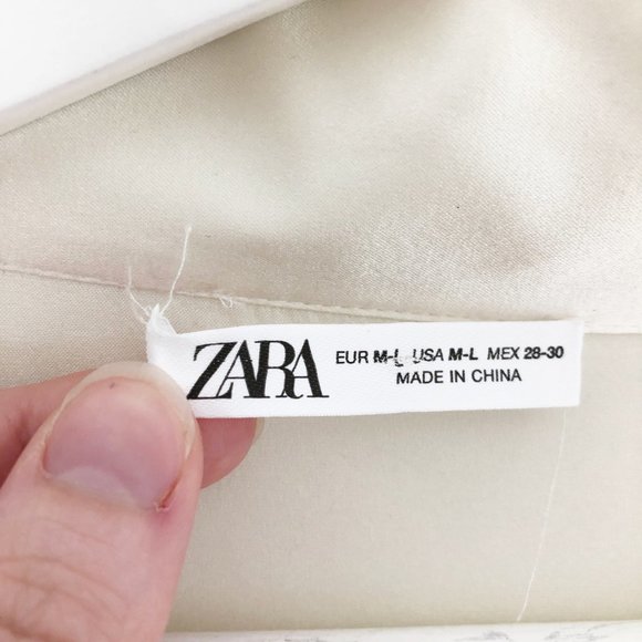 New Zara Mulberry Silk Long Belted White Robe M/L - Picture 7 of 13